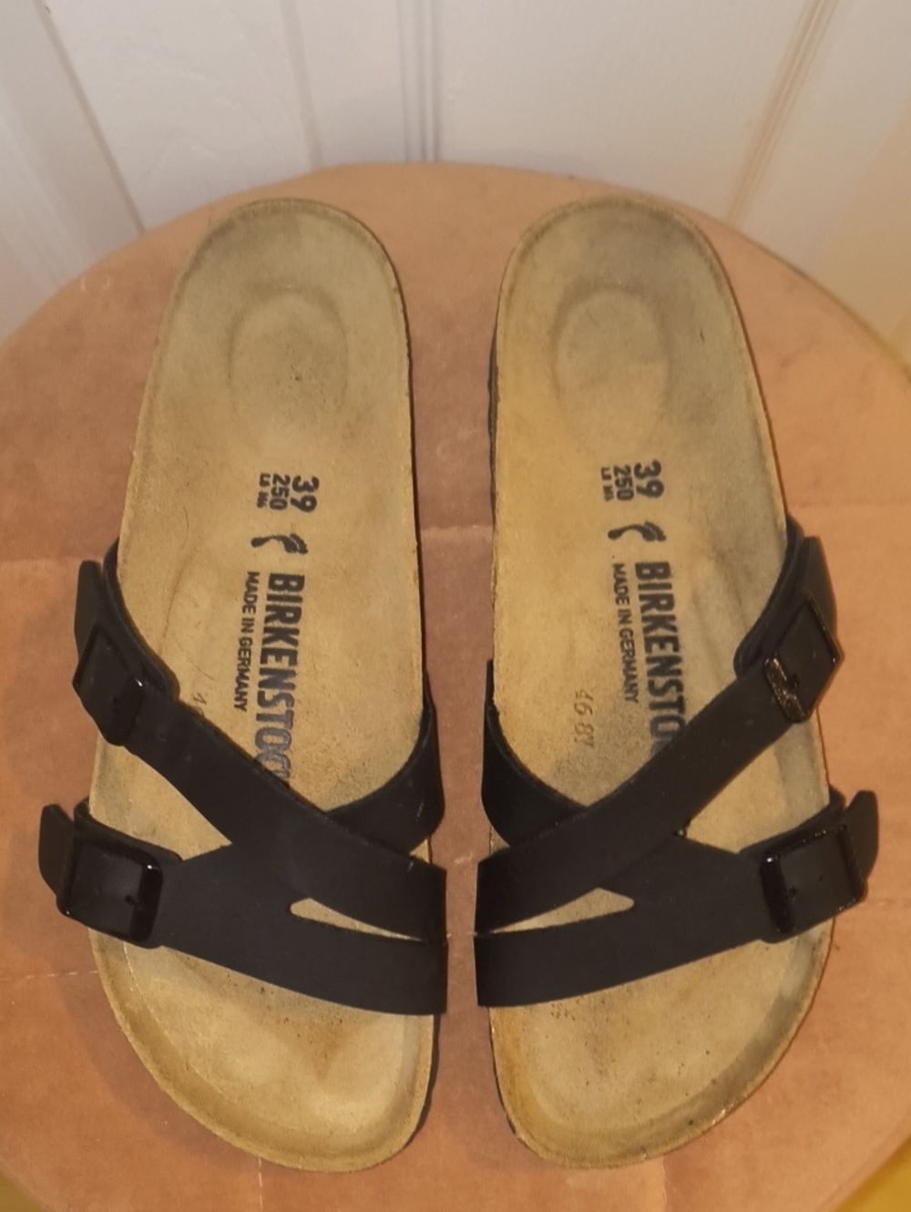 Birkenstock Yao Birko-Flor Strappy Slide Sandals Black Size 39 EU - Picture 2 of 7